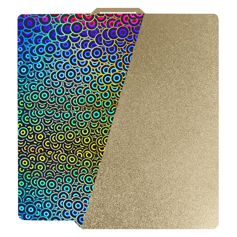IdeaFormer-3D Smooth Kaleidoscope PEK+Textured PEI Build Plate for Bambu Lab X1 X1C X1E P1P P1S P2S A1, Flexible PEK PEI Bed Plate for Bambu 257x257mm 3D Printer Platform - Image 1
